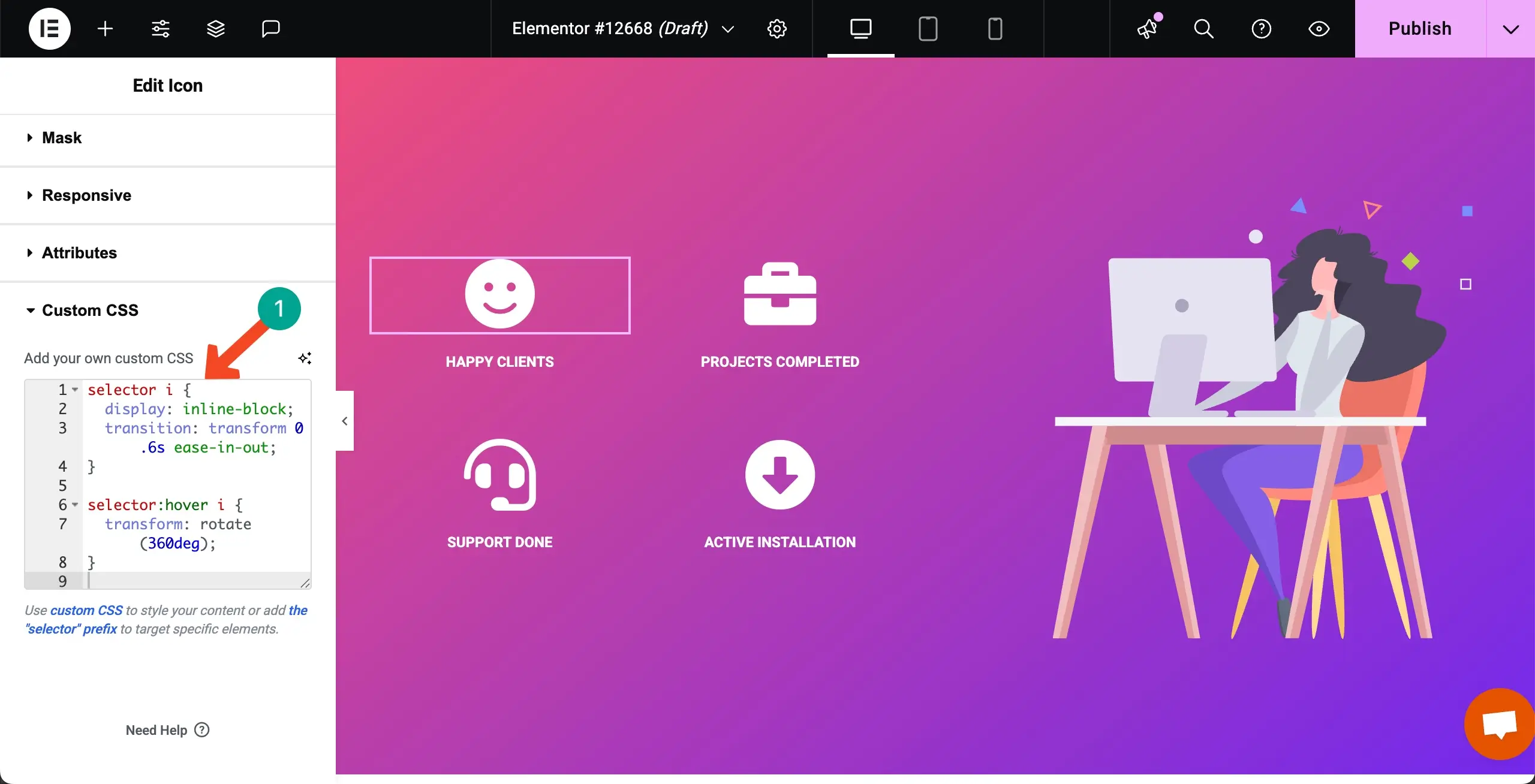 Add the Custom CSS Code