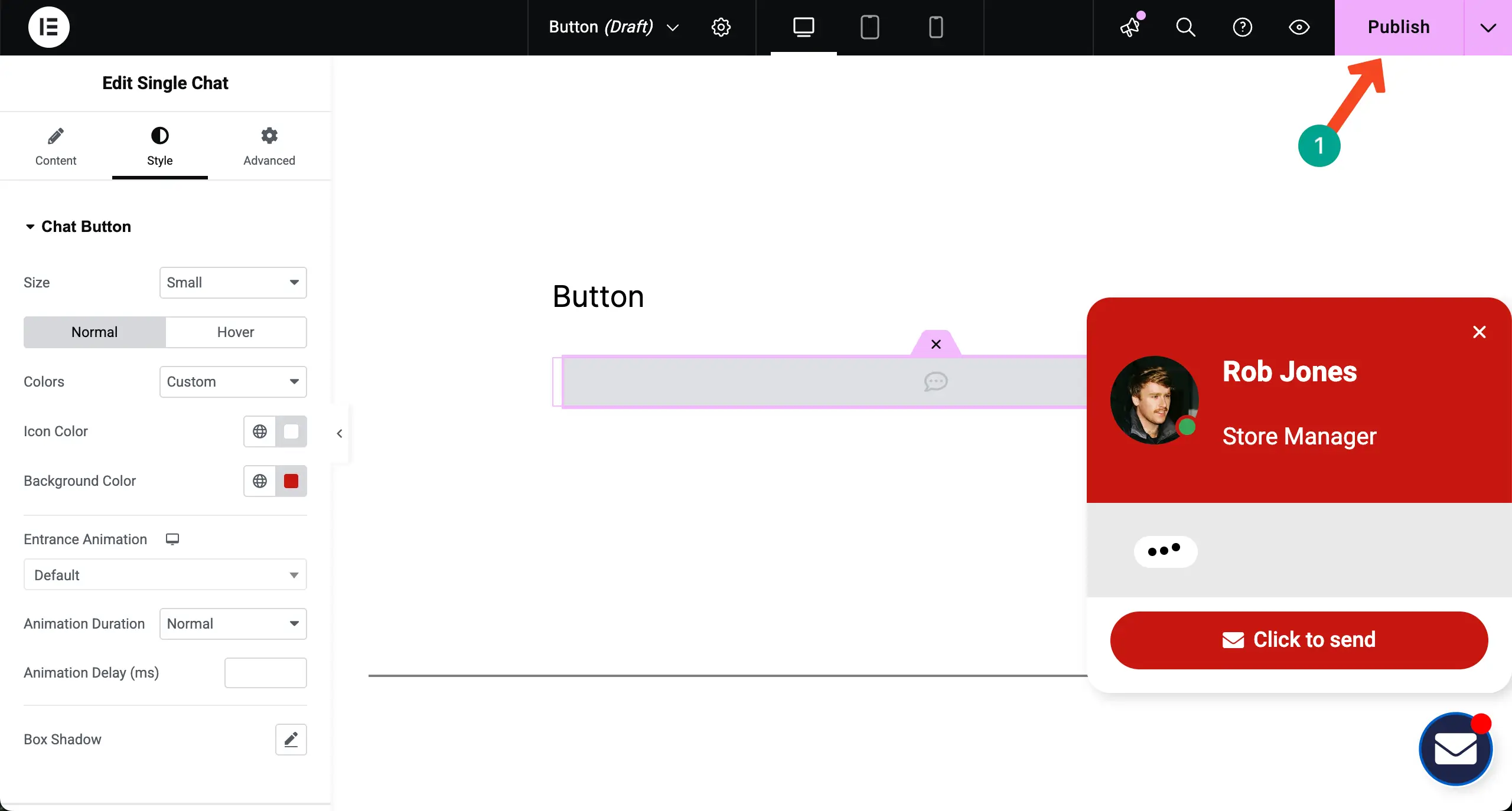 Pubish the floating button