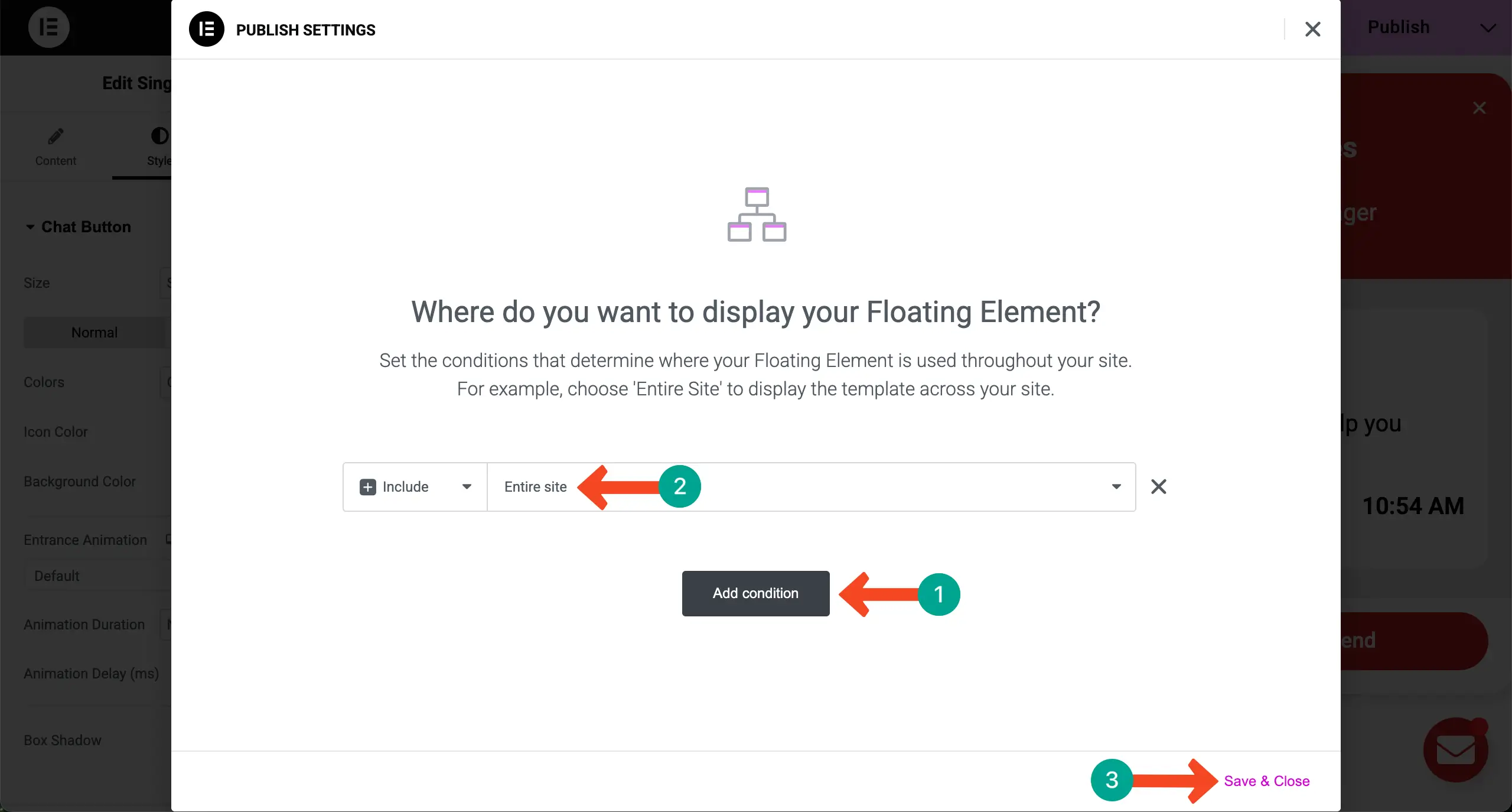 Add condition for the floating button