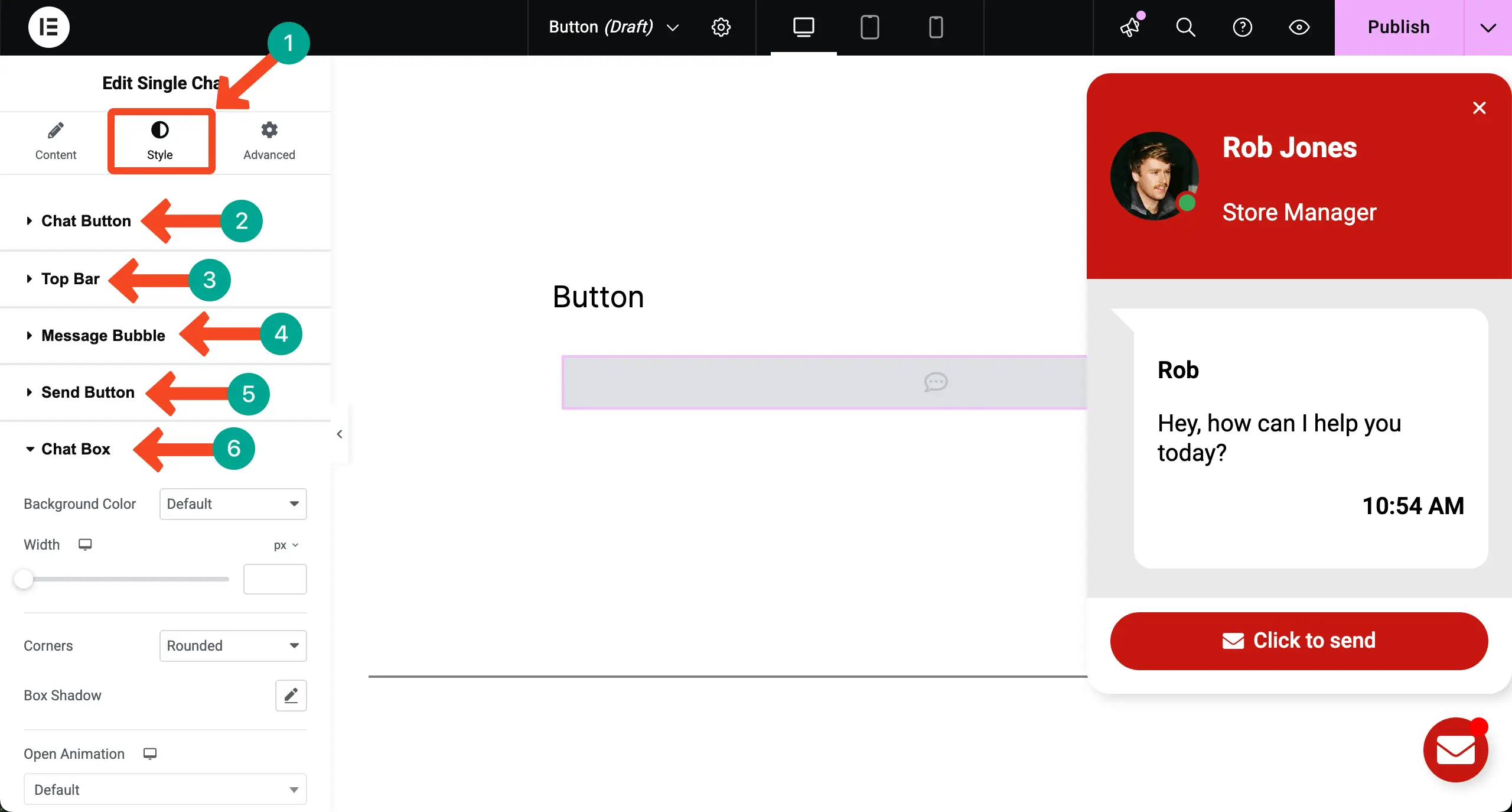Stylize the floating button