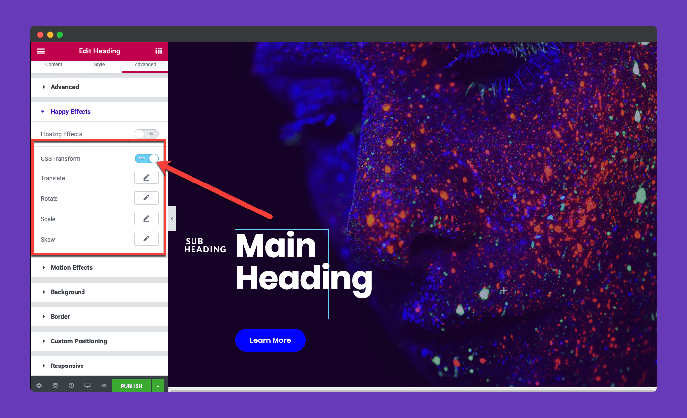 Activating CSS Transform feature