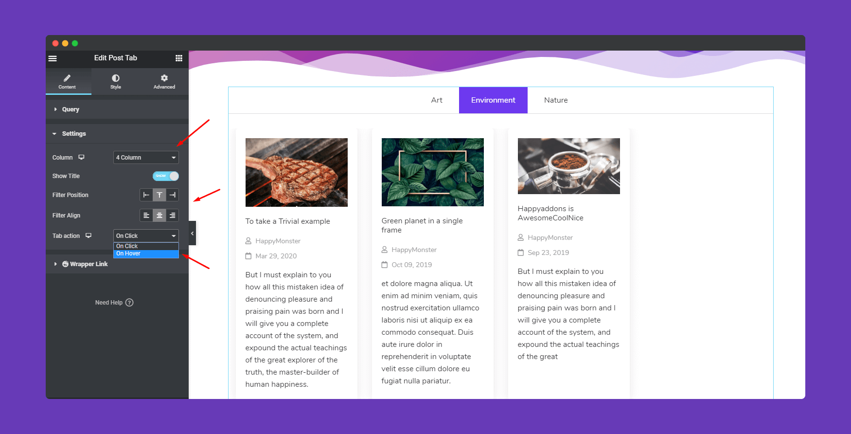 Post Tab Widget