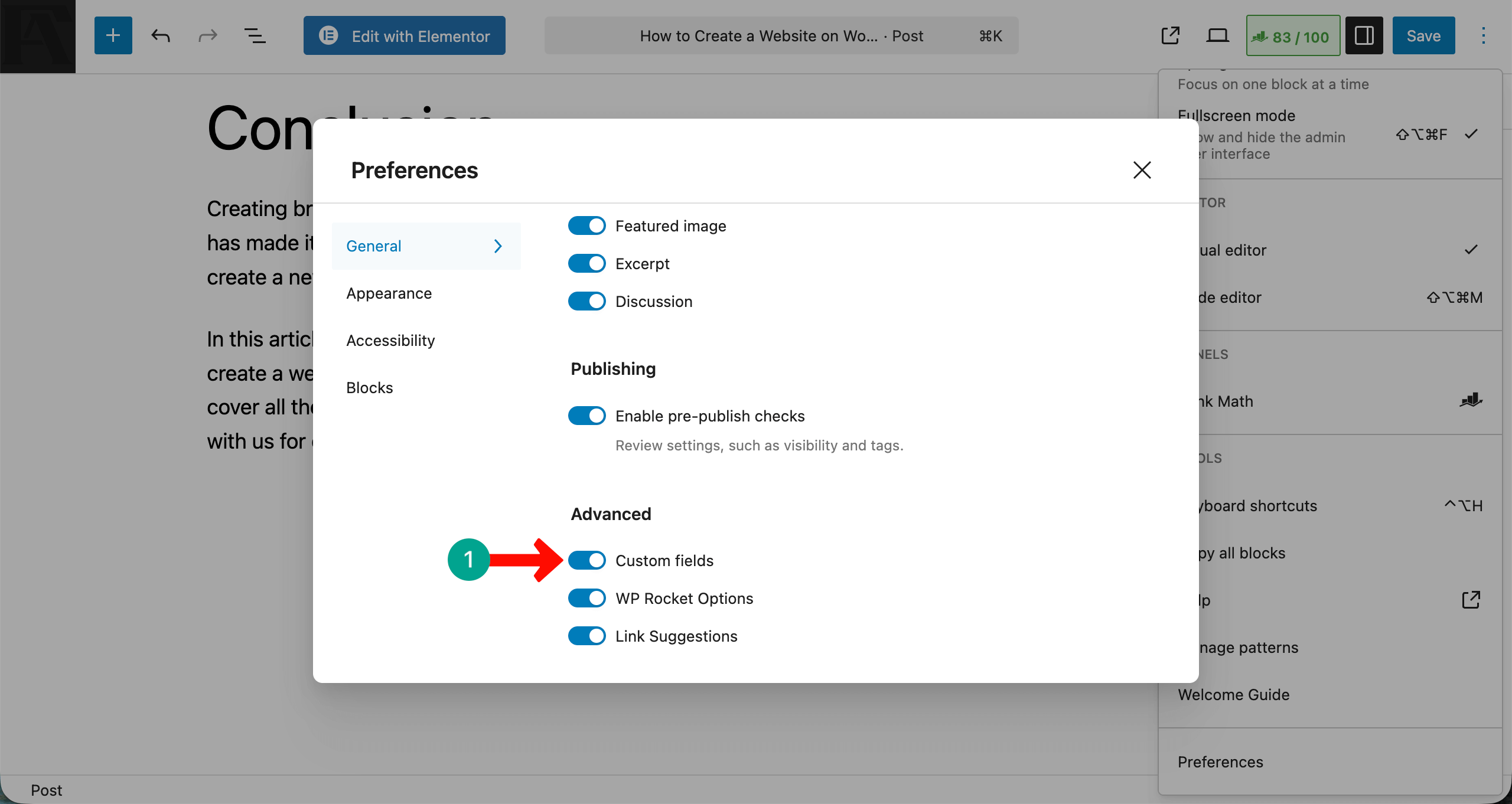 Enable custom fields