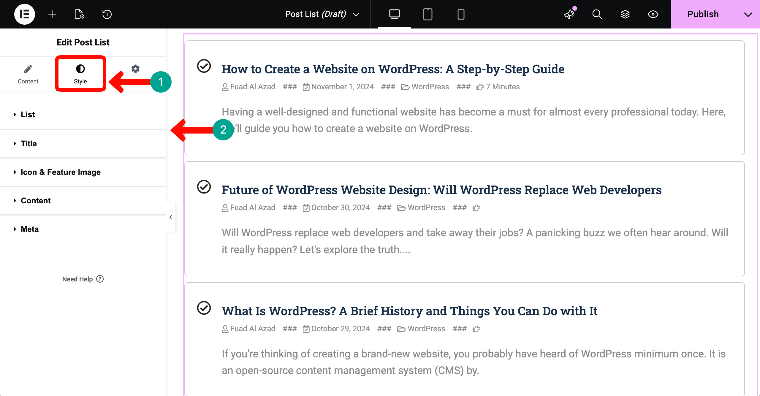 Stylize the Post List widget