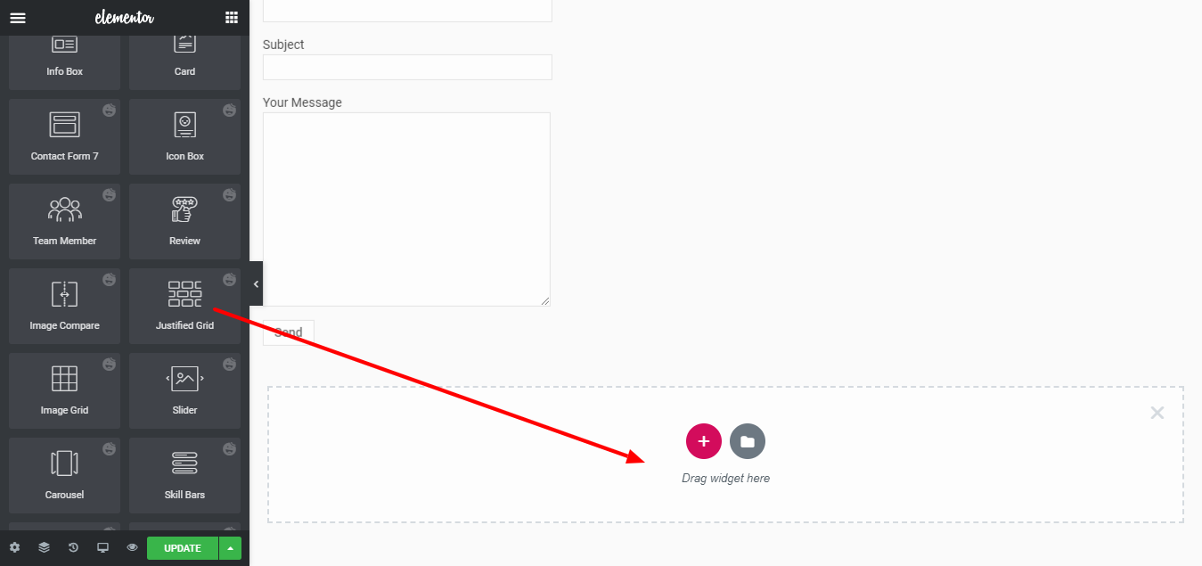 add justified widget