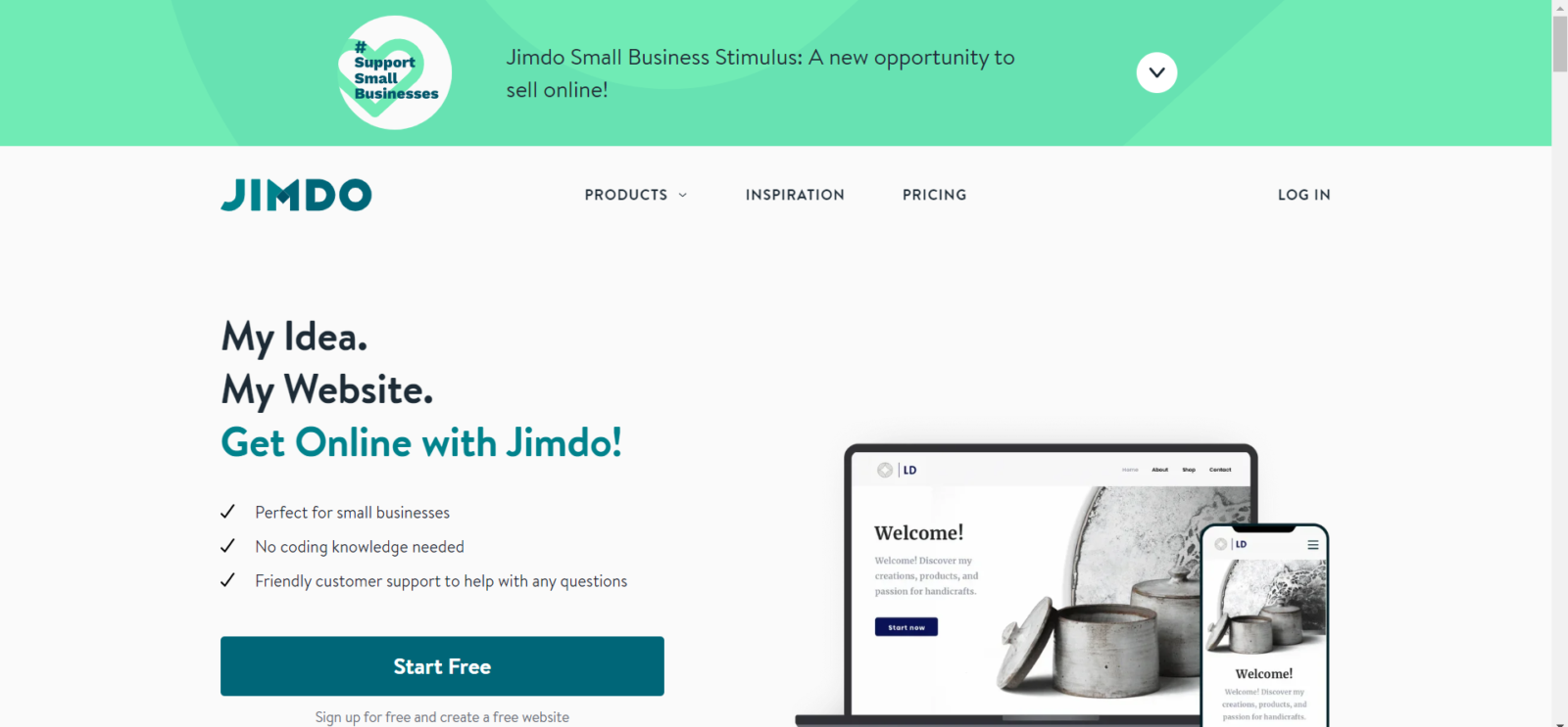 jimdo - free website building software