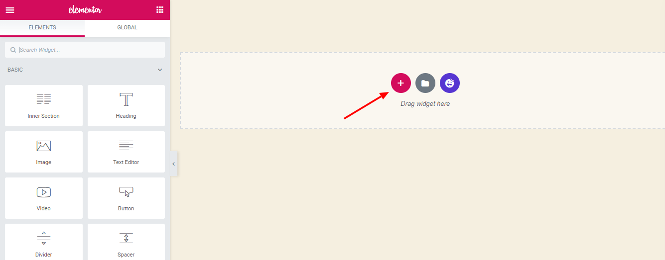 Click the plus button