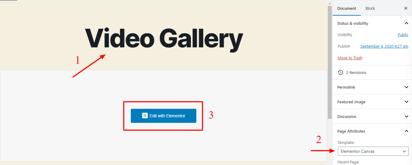 Create video gallery page