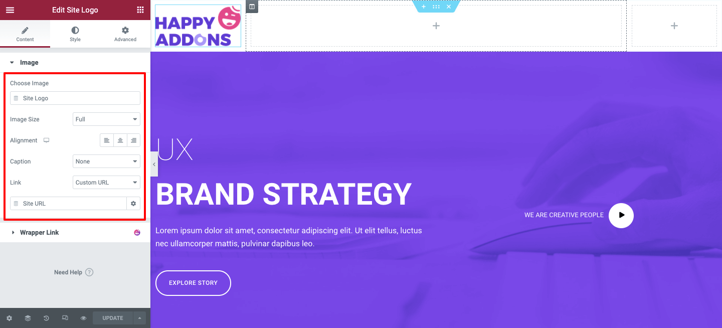 Site Logo content