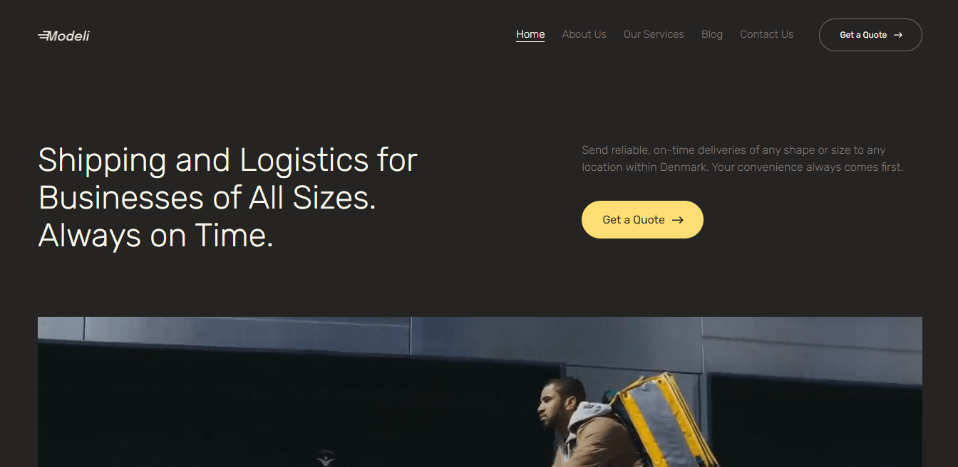 Delivery Company (Business & Services Landing Page Templates)