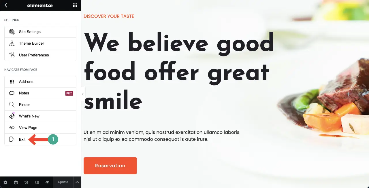 Design a web page with Elementor
