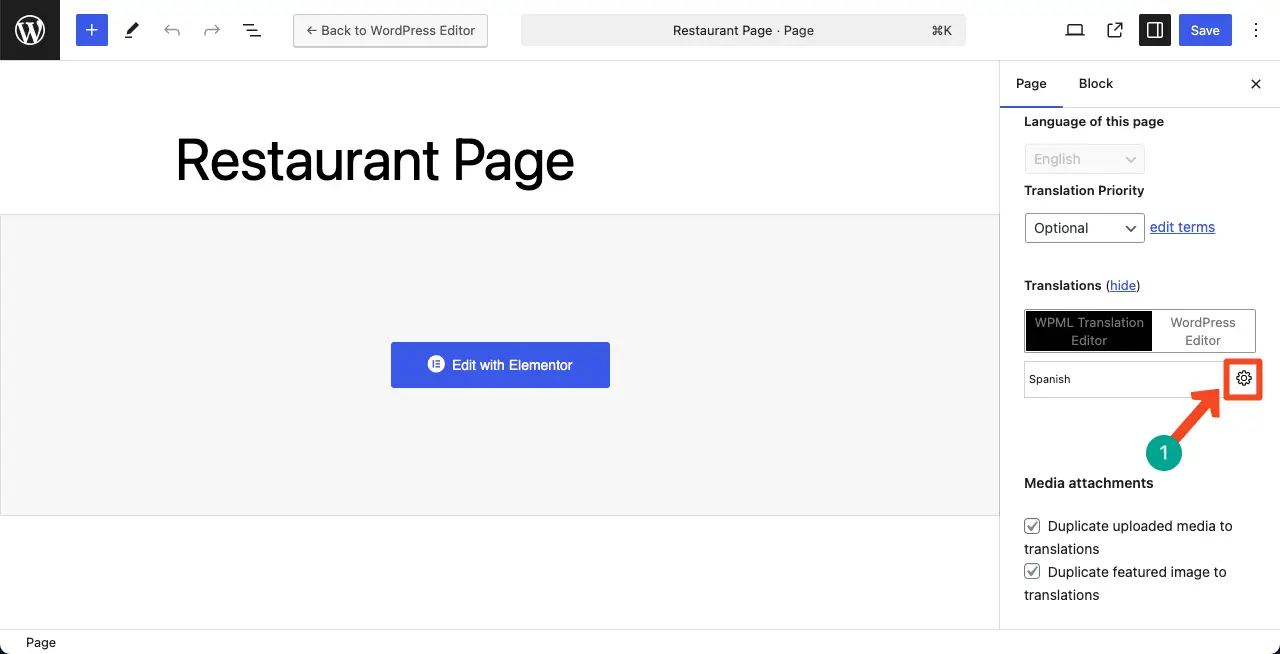 Go to the translation page