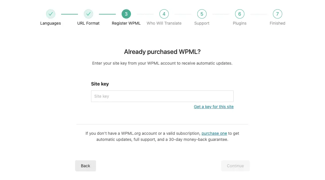 Register WPML plugin