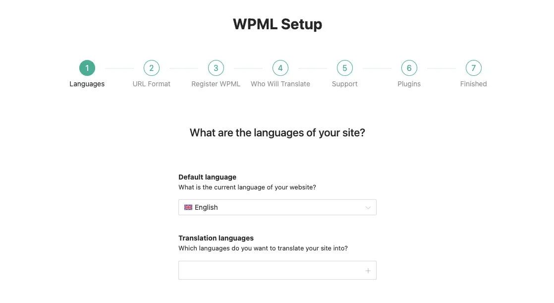 Set a language for your website