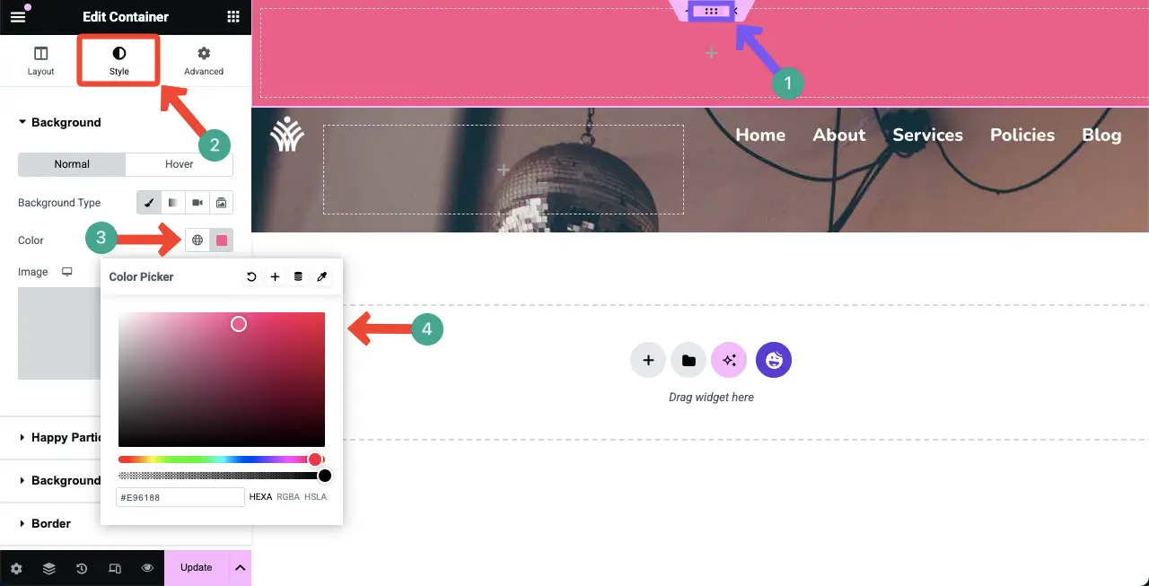 Add a background color to the topbar