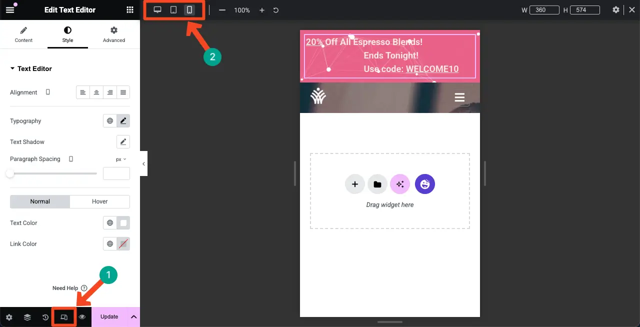Make your Top Bar Mobile Responsive