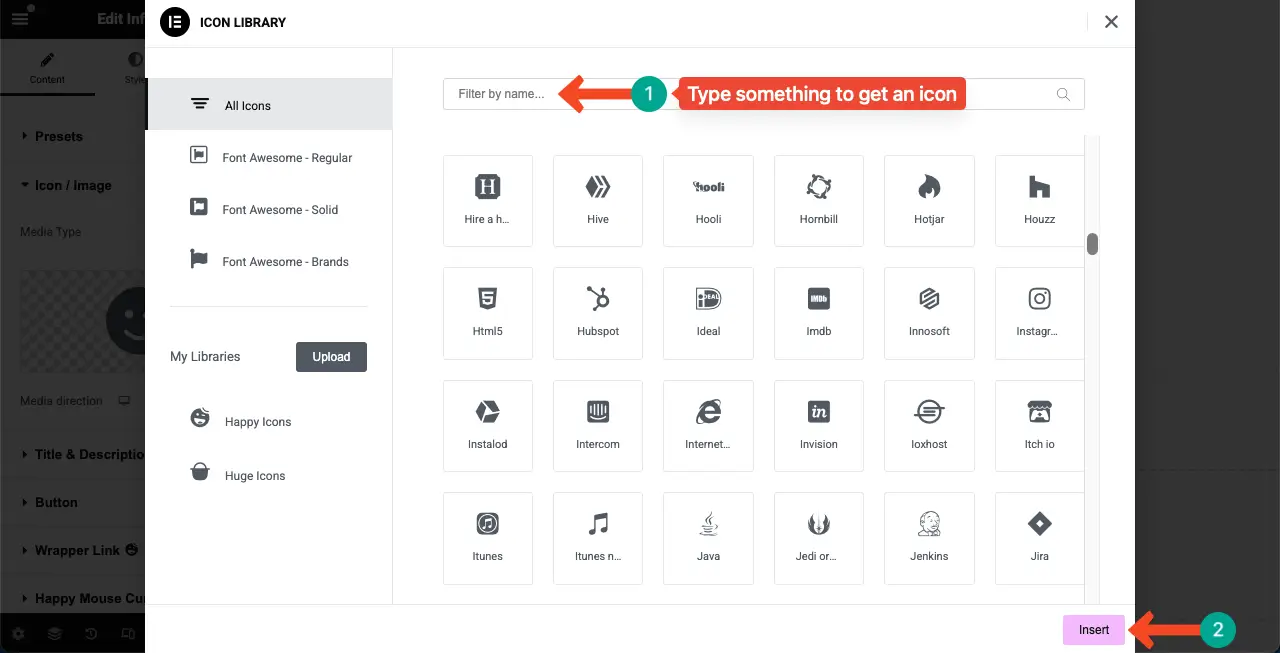 Find an icon from the icon library