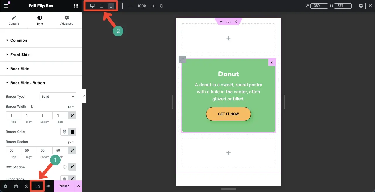 Make the Flip Box Widget Mobile Responsive