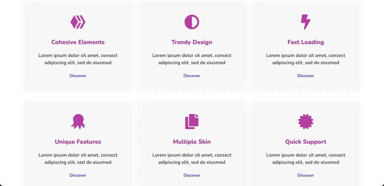 Preview the Feature Boxes
