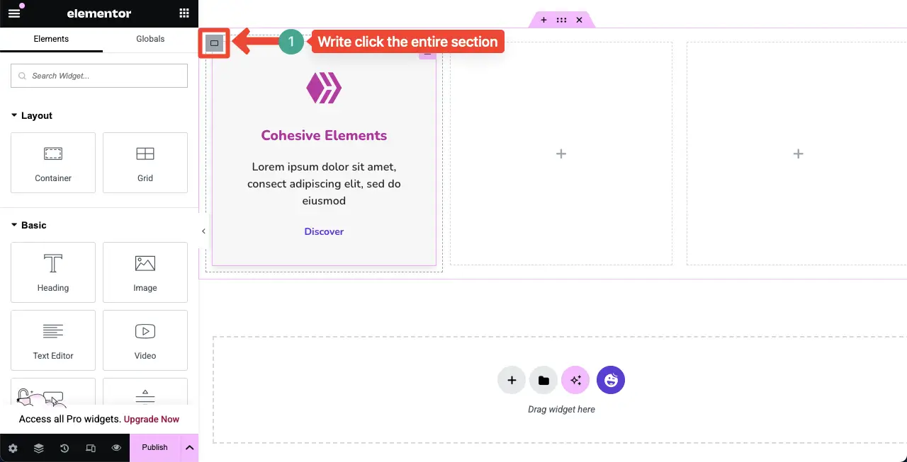 Select the entire feature box to duplicate it