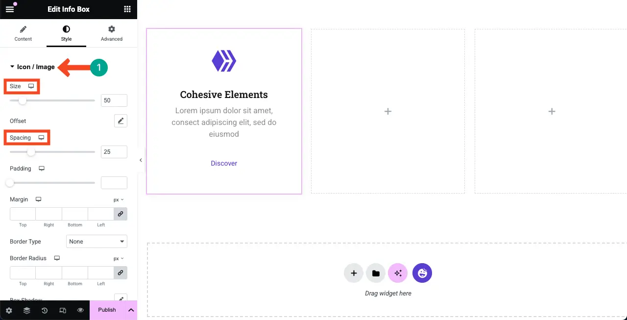Stylize the Icon/Image of the feature box