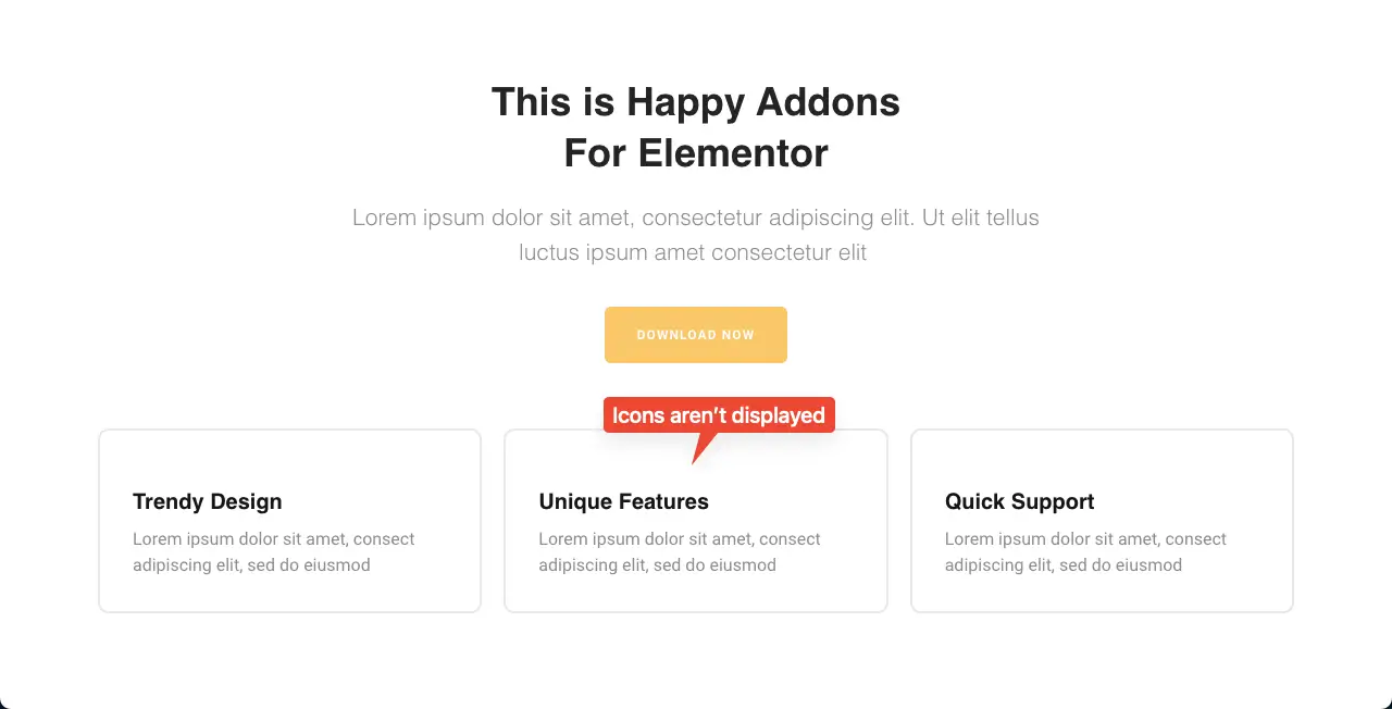 Icons aren't displayed on the frontend