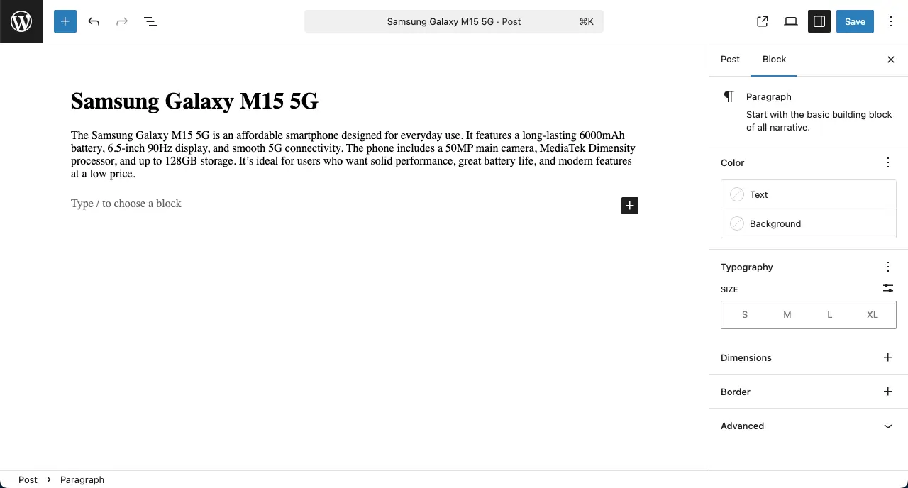 Write description for the custom post type and dynamic page creation
