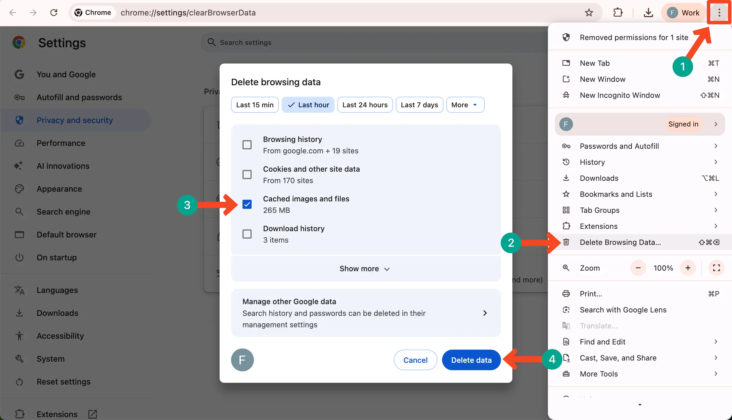 Clear browser cache