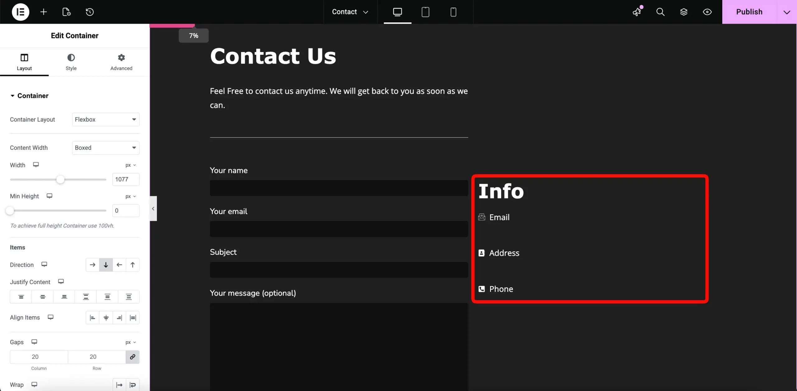 adding info section
