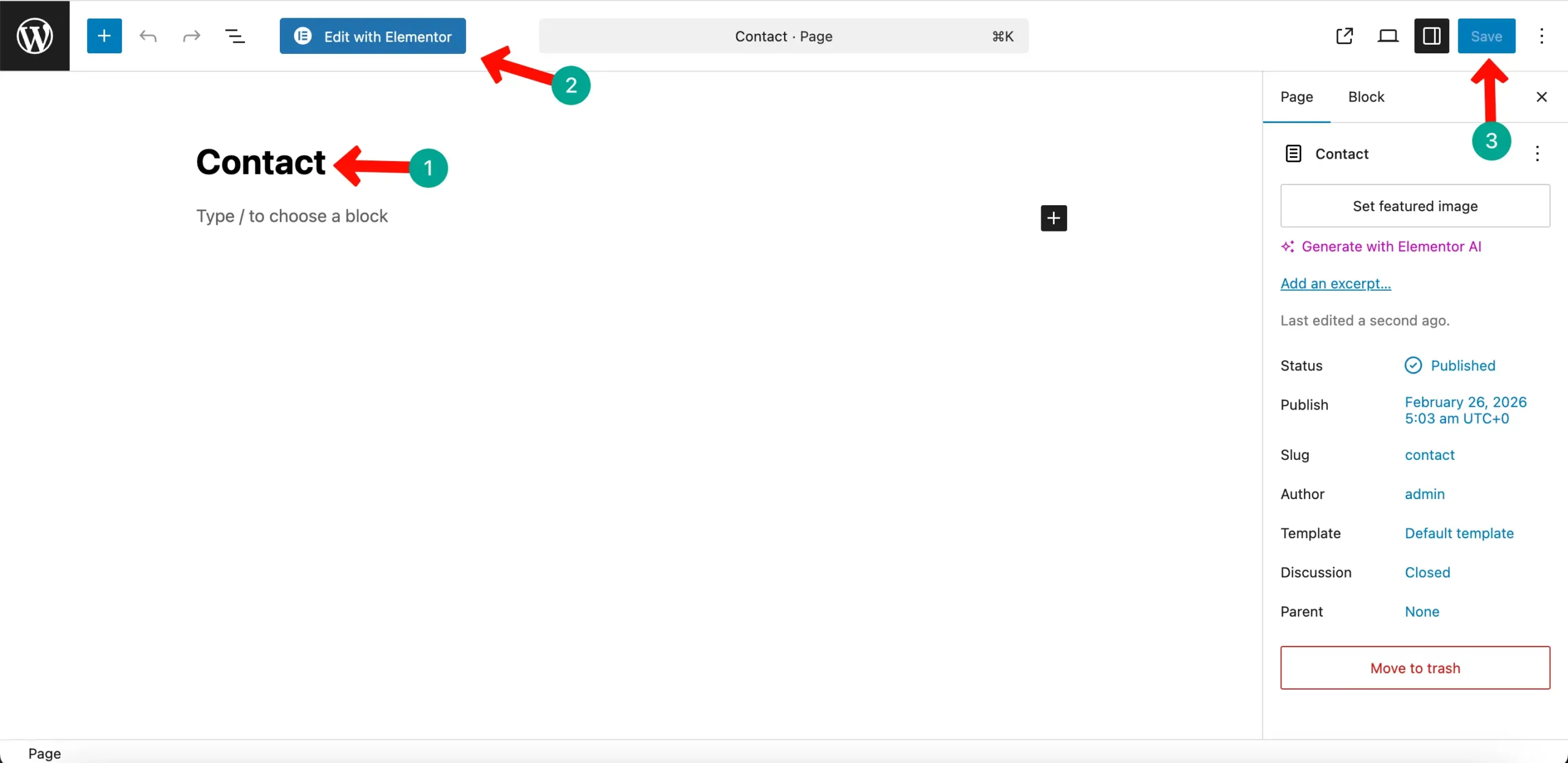 Contact page creation
